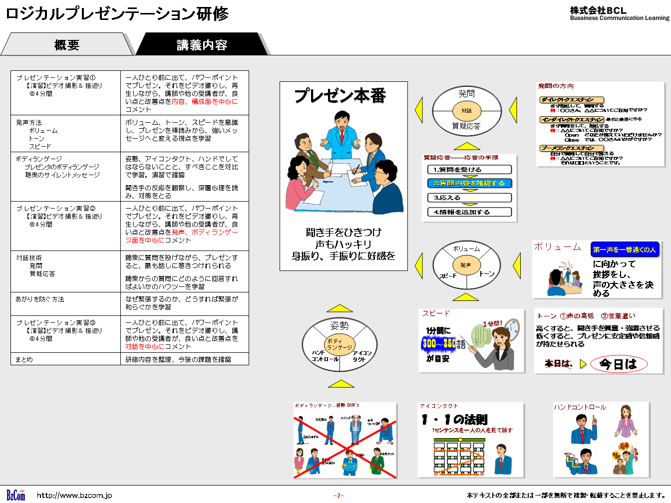 ロジカルプレゼンテーション研修 公開講座 研修実績 株式会社bcl